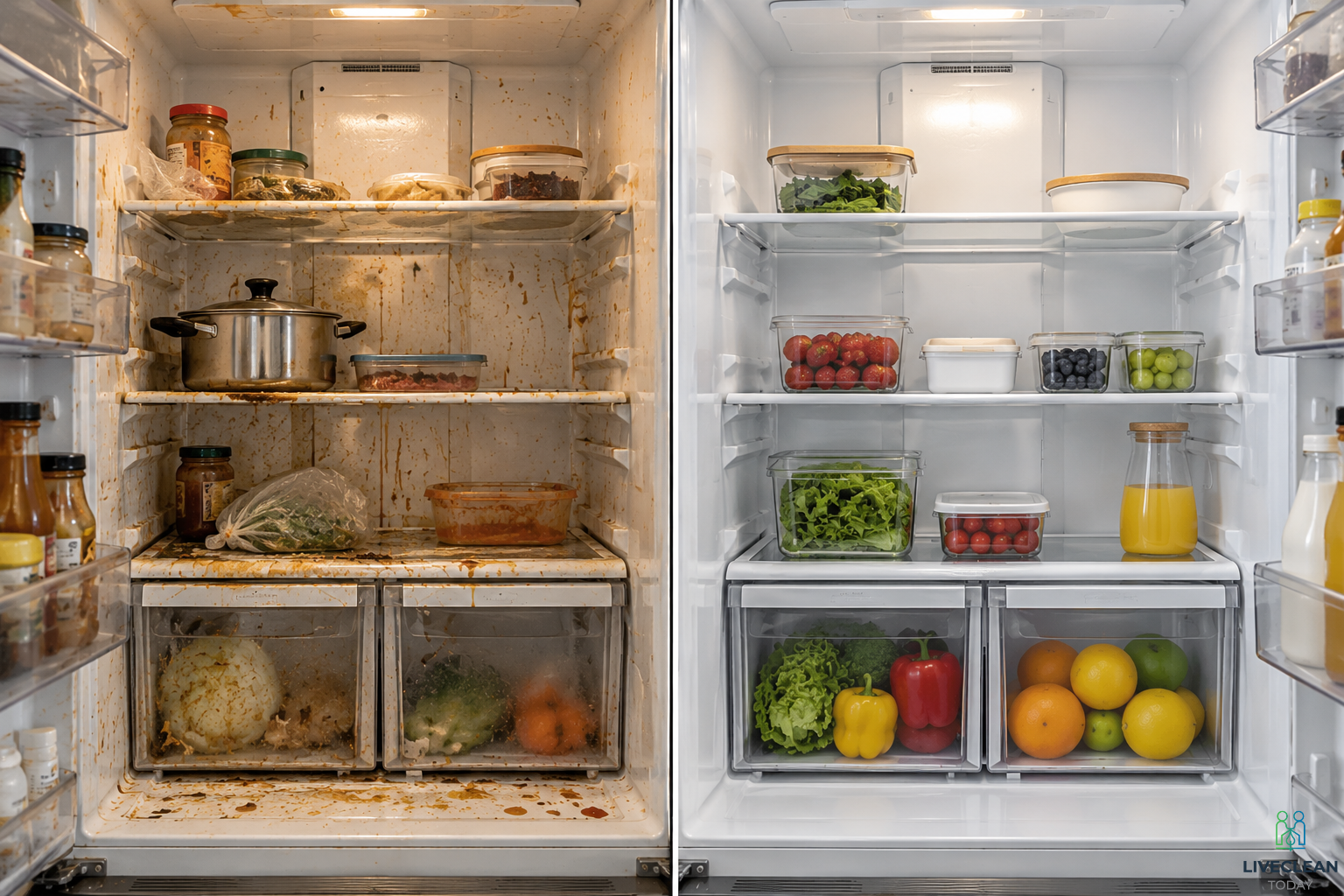 Refrigerator Cleaning before\ after